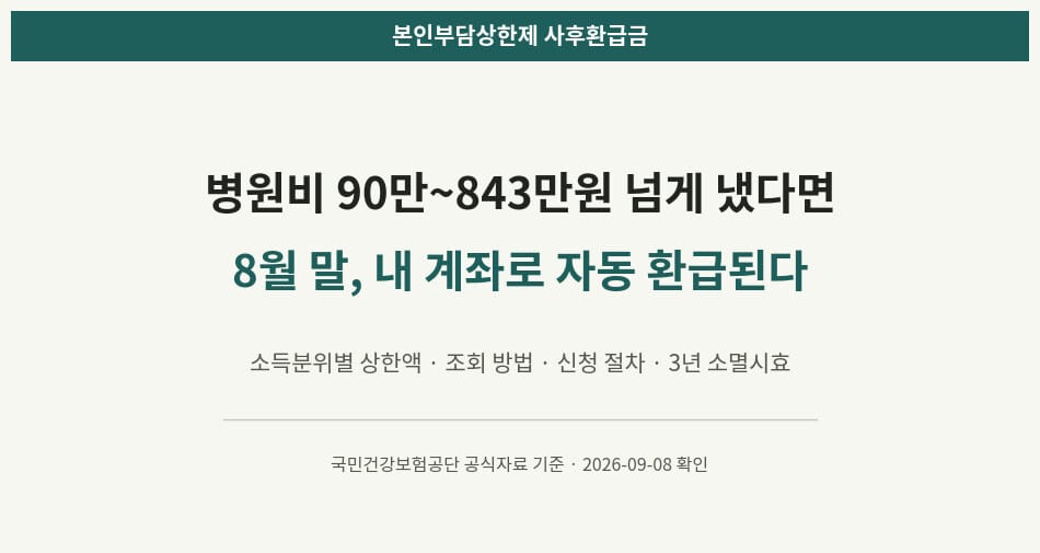 본인부담상한제 사후환급금 조회 대표 이미지