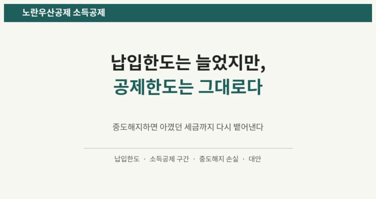 노란우산공제 소득공제 안내